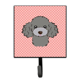 Caroline'S Treasures Bb1259Sh4 Checkerboard Pink Silver Gray Poodle Leash Or Key Holder, Small, Multicolor
