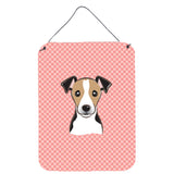 Caroline'S Treasures Bb1261Ds1216 Checkerboard Pink Jack Russell Terrier Wall Or Door Hanging Prints, 16 X 12