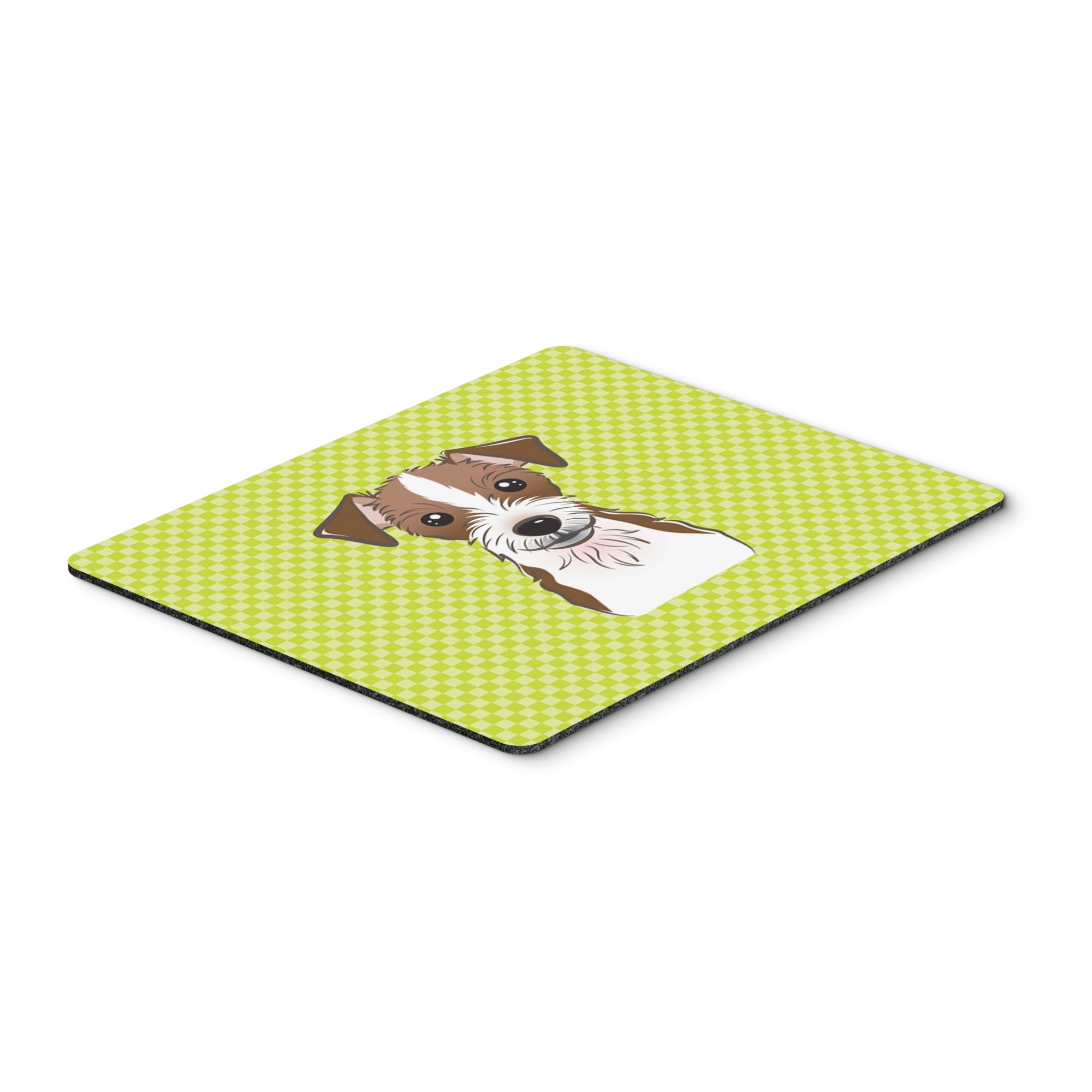 Caroline'S Treasures Checkerboard Lime Green Jack Russell Terrier Mouse Pad/Hot Pad/Trivet (Bb1264Mp)