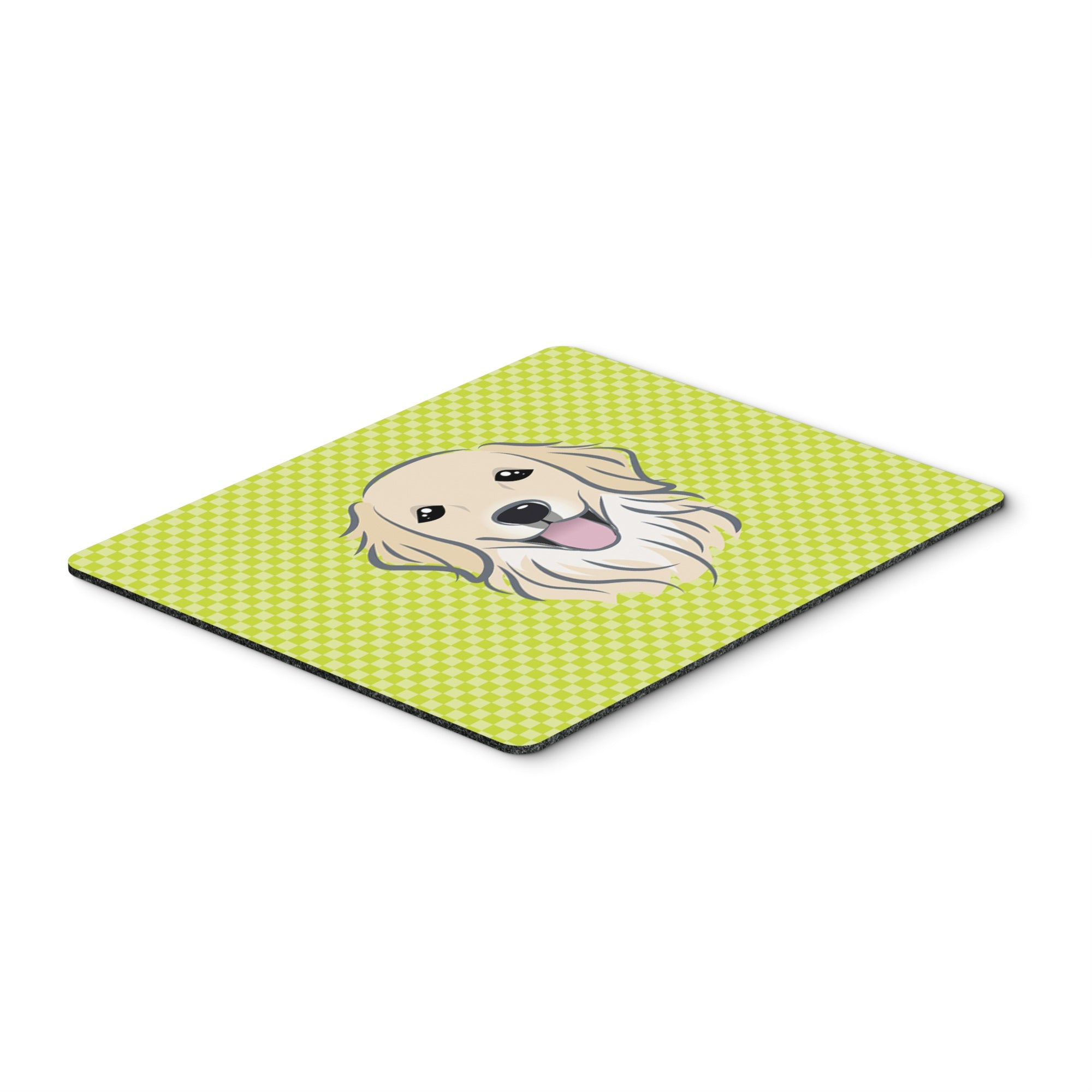 Caroline'S Treasures Checkerboard Lime Green Golden Retriever Mouse Pad/Hot Pad/Trivet (Bb1267Mp)