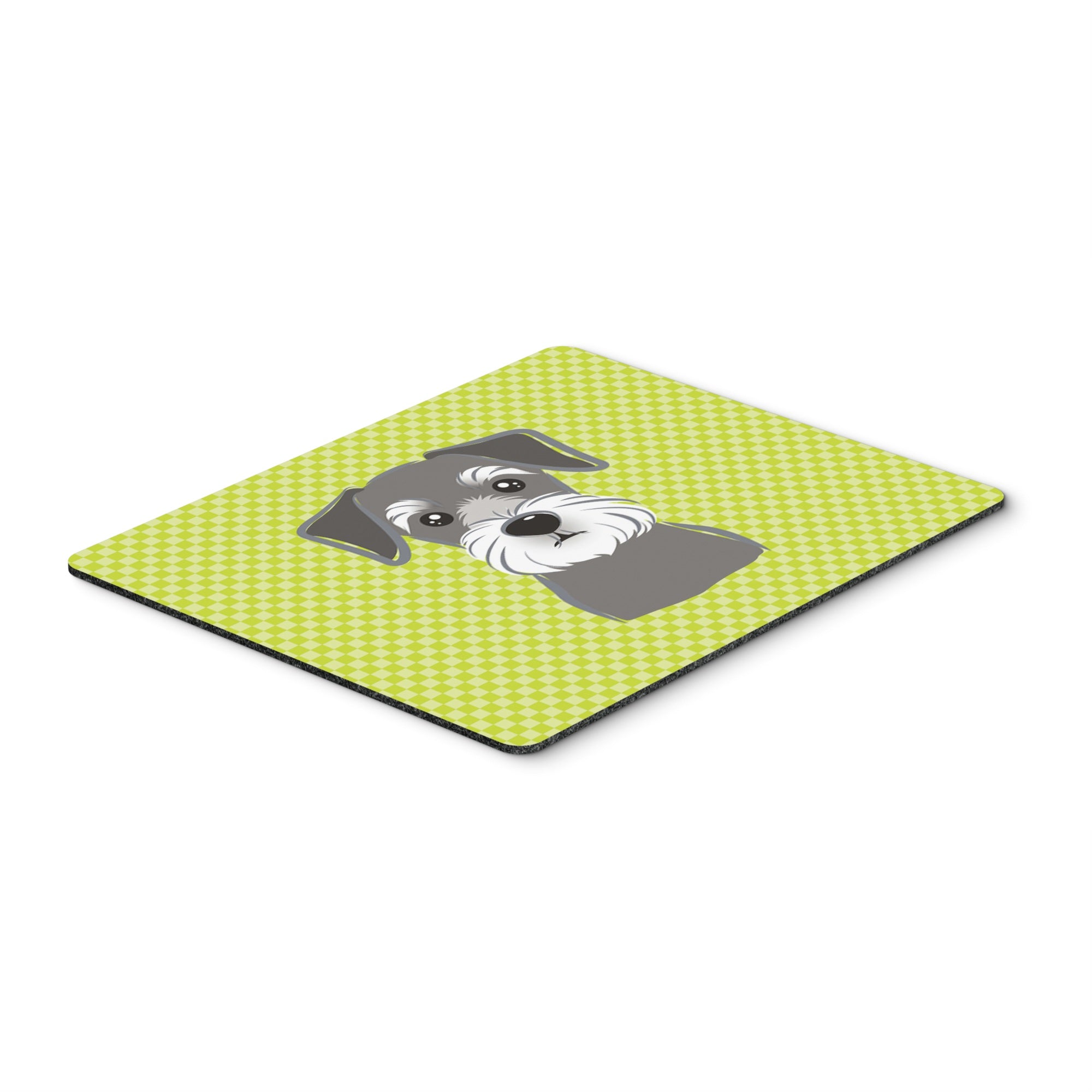 Caroline'S Treasures Checkerboard Lime Green Schnauzer Mouse Pad/Hot Pad/Trivet (Bb1268Mp)