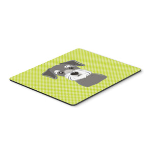 Caroline'S Treasures Checkerboard Lime Green Schnauzer Mouse Pad/Hot Pad/Trivet (Bb1268Mp)
