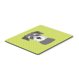 Caroline'S Treasures Checkerboard Lime Green Schnauzer Mouse Pad/Hot Pad/Trivet (Bb1268Mp)