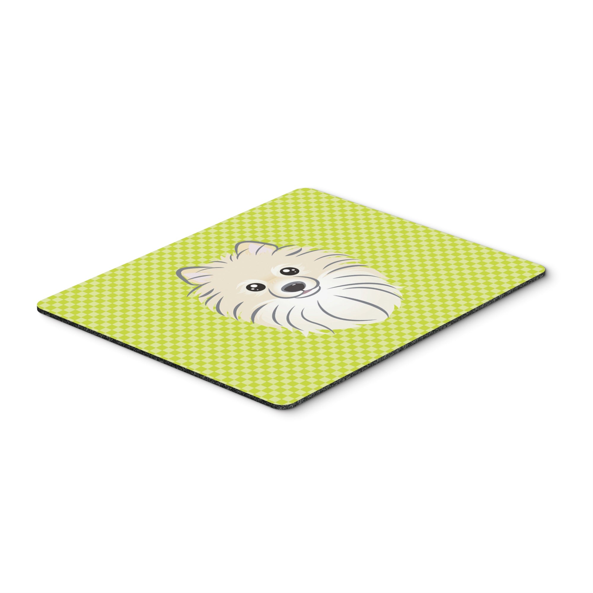 Caroline'S Treasures Checkerboard Lime Green Pomeranian Mouse Pad/Hot Pad/Trivet (Bb1269Mp)