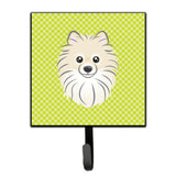 Caroline'S Treasures Bb1269Sh4 Checkerboard Lime Green Pomeranian Leash Or Key Holder, Small, Multicolor