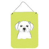 Caroline'S Treasures Checkerboard Lime Green Maltese Wall Or Door Hanging Prints, 16 X 12