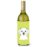 Checkerboard Lime Green Maltese Wine Bottle Beverage Insulator Hugger Bb1270Literk