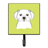 Caroline'S Treasures Bb1270Sh4 Checkerboard Lime Green Maltese Leash Or Key Holder, Small, Multicolor