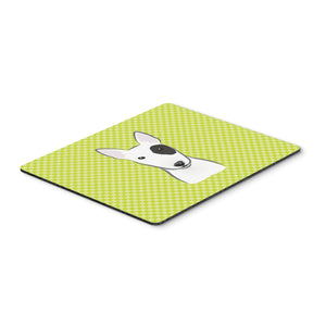 Caroline'S Treasures Checkerboard Lime Green Bull Terrier Mouse Pad/Hot Pad/Trivet (Bb1271Mp)