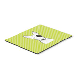 Caroline'S Treasures Checkerboard Lime Green Bull Terrier Mouse Pad/Hot Pad/Trivet (Bb1271Mp)