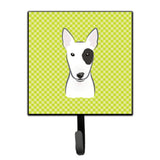 Caroline'S Treasures Bb1271Sh4 Checkerboard Lime Green Bull Terrier Leash Or Key Holder, Small, Multicolor