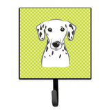 Caroline'S Treasures Bb1272Sh4 Checkerboard Lime Green Dalmatian Leash Or Key Holder, Small, Multicolor