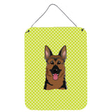Caroline'S Treasures Checkerboard Lime Green German Shepherd Wall Or Door Hanging Prints, 16 X 12
