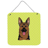 Caroline'S Treasures Checkerboard Lime Green German Shepherd Wall Or Door Hanging Prints, 6 X 6