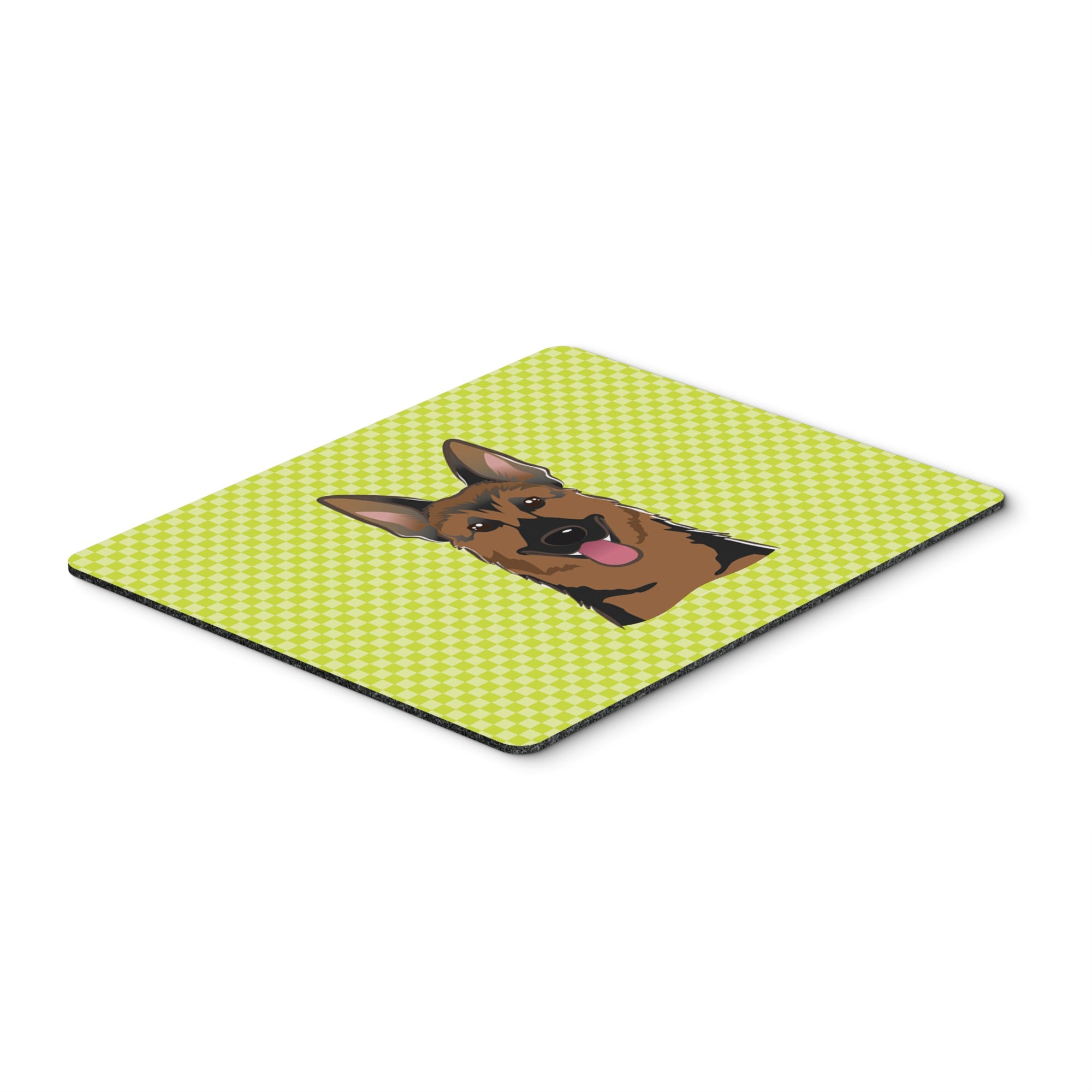 Caroline'S Treasures Checkerboard Lime Green German Shepherd Mouse Pad/Hot Pad/Trivet (Bb1273Mp)