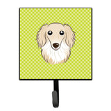 Caroline'S Treasures Bb1274Sh4 Checkerboard Lime Green Longhair Creme Dachshund Leash Or Key Holder, Small, Multicolor