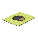 Caroline'S Treasures Checkerboard Lime Green Longhair Black And Tan Dachshund Mouse Pad/Trivet (Bb1275Mp)
