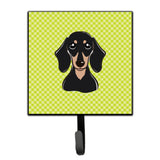 Caroline'S Treasures Bb1277Sh4 Checkerboard Lime Green Smooth Black And Tan Dachshund Leash Or Key Holder, Small, Multicolor