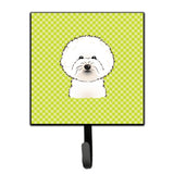 Caroline'S Treasures Bb1279Sh4 Checkerboard Lime Green Bichon Frise Leash Or Key Holder, Small, Multicolor