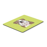 Caroline'S Treasures Checkerboard Lime Green English Bulldog Mouse Pad/Hot Pad/Trivet (Bb1281Mp)