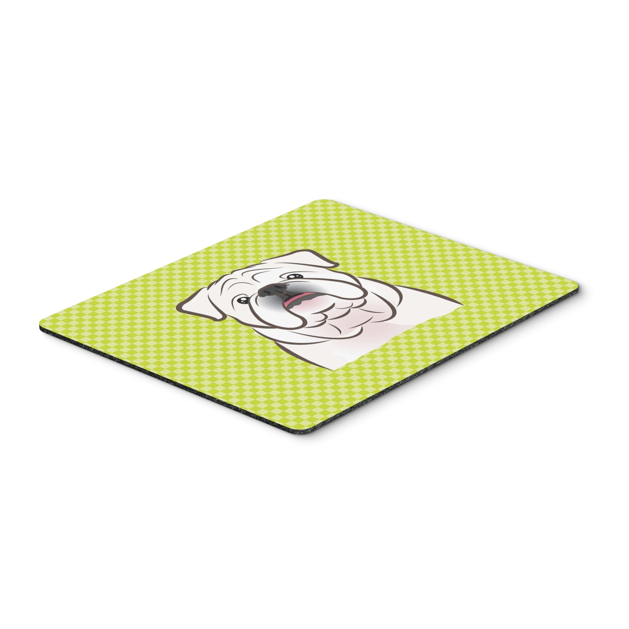 Caroline'S Treasures Checkerboard Lime Green White English Bulldog Mouse Pad/Hot Pad/Trivet (Bb1282Mp)