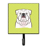 Caroline'S Treasures Bb1282Sh4 Checkerboard Lime Green White English Bulldog Leash Or Key Holder, Small, Multicolor