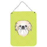 Caroline'S Treasures Checkerboard Lime Green Pekingese Wall Or Door Hanging Prints, 16 X 12