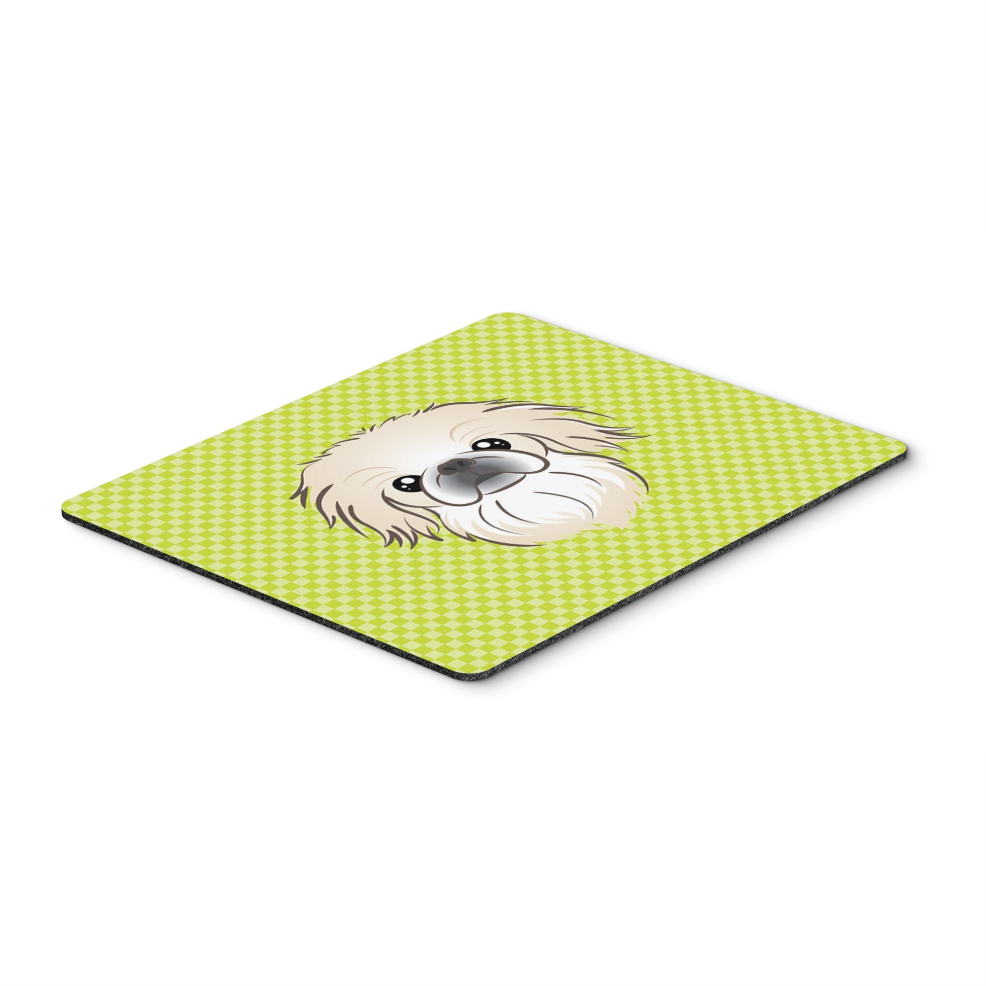 Caroline'S Treasures Checkerboard Lime Green Pekingese Mouse Pad/Hot Pad/Trivet (Bb1283Mp)