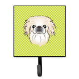 Caroline'S Treasures Bb1283Sh4 Checkerboard Lime Green Pekingese Leash Or Key Holder, Small, Multicolor