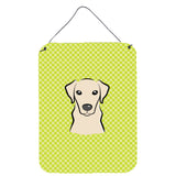 Caroline'S Treasures Checkerboard Lime Green Yellow Labrador Wall Or Door Hanging Prints, 16 X 12