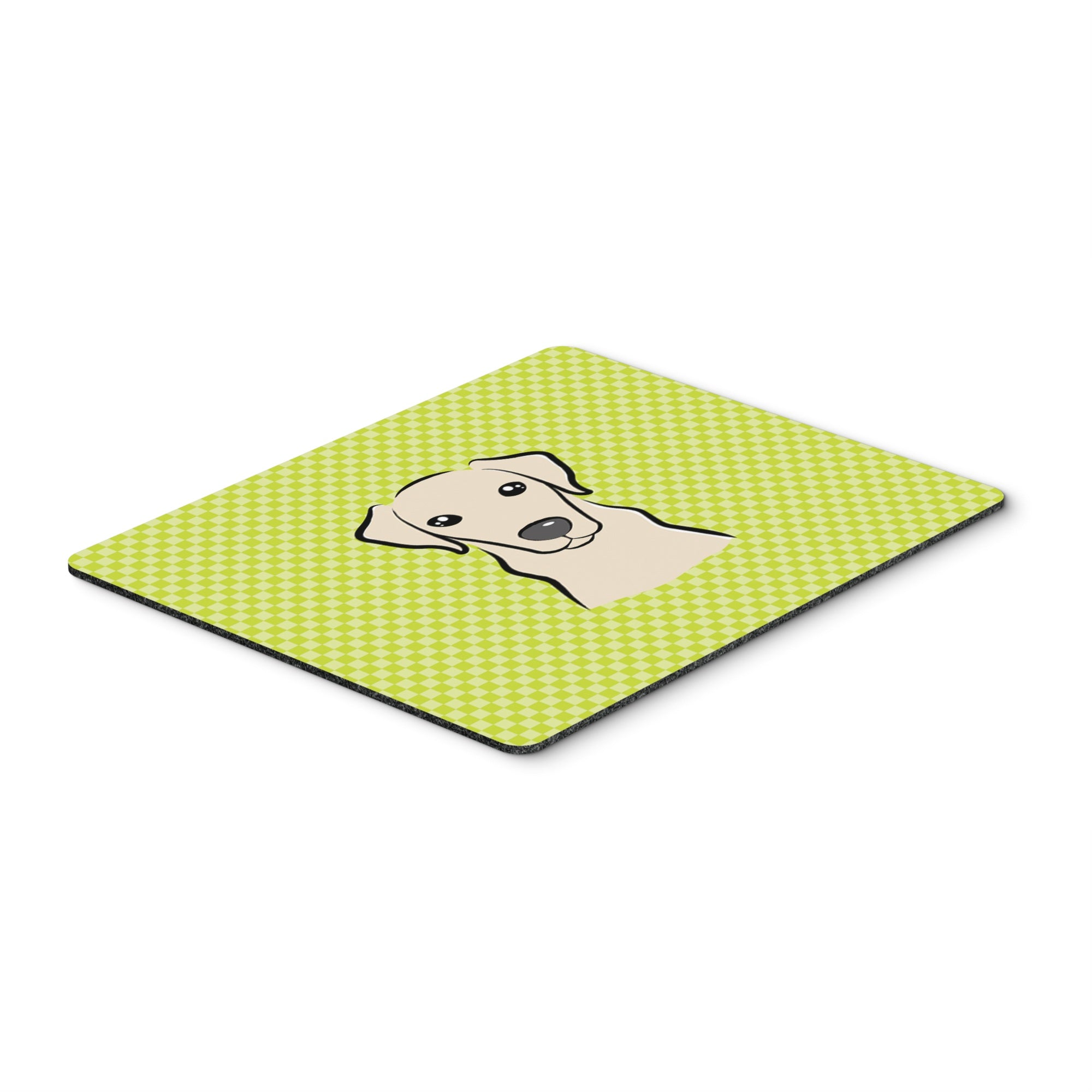 Caroline'S Treasures Checkerboard Lime Green Yellow Labrador Mouse Pad/Hot Pad/Trivet (Bb1284Mp)
