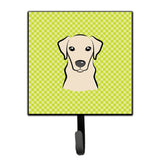 Caroline'S Treasures Bb1284Sh4 Checkerboard Lime Green Yellow Labrador Leash Or Key Holder, Small, Multicolor