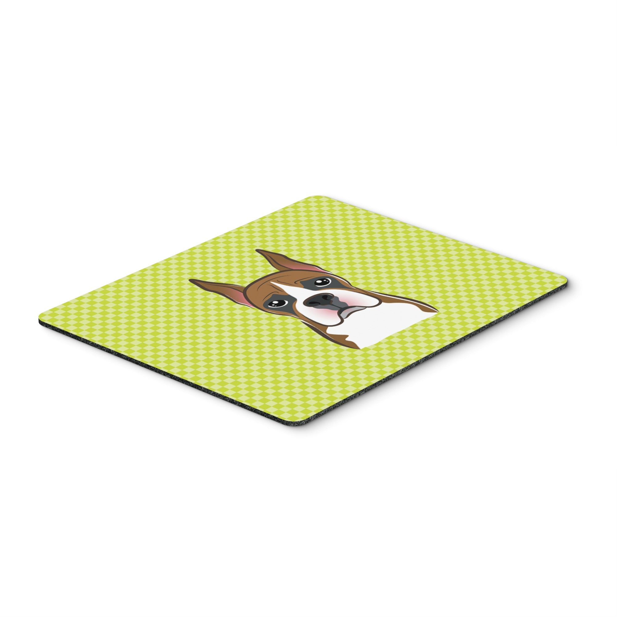Caroline'S Treasures Checkerboard Lime Green Boxer Mouse Pad/Hot Pad/Trivet (Bb1285Mp)