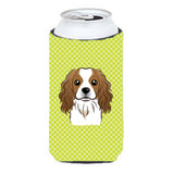 Checkerboard Lime Green Cavalier Spaniel Tall Boy Beverage Insulator Hugger Bb1286Tbc