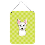 Caroline'S Treasures Checkerboard Lime Green Westie Wall Or Door Hanging Prints, 16 X 12