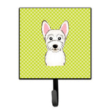 Caroline'S Treasures Bb1288Sh4 Checkerboard Lime Green Westie Leash Or Key Holder, Small, Multicolor