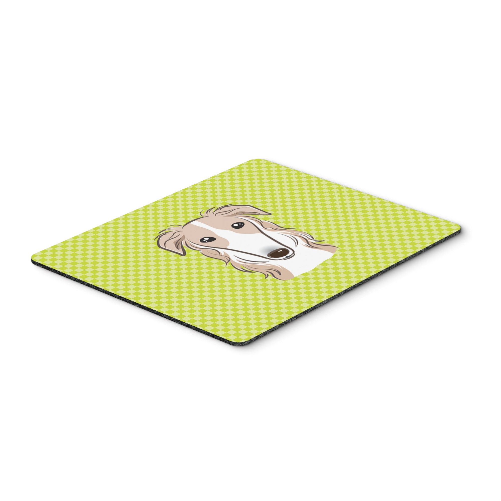 Caroline'S Treasures Checkerboard Lime Green Borzoi Mouse Pad/Hot Pad/Trivet (Bb1290Mp)