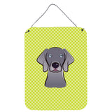 Caroline'S Treasures Checkerboard Lime Green Weimaraner Wall Or Door Hanging Prints, 16 X 12