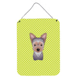 Caroline'S Treasures Checkerboard Lime Green Yorkie Puppy Wall Or Door Hanging Prints, 16 X 12