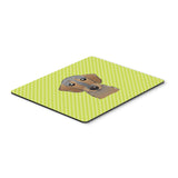 Caroline'S Treasures Checkerboard Lime Green Wirehaired Dachshund Mouse Pad/Hot Pad/Trivet (Bb1295Mp)