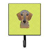 Caroline'S Treasures Bb1295Sh4 Checkerboard Lime Green Wirehaired Dachshund Leash Or Key Holder, Small, Multicolor