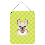 Caroline'S Treasures Bb1300Ds1216 Checkerboard Lime Green French Bulldog Wall Or Door Hanging Prints, 16 X 12