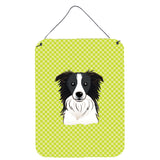 Caroline'S Treasures Checkerboard Lime Green Border Collie Wall Or Door Hanging Prints, 16 X 12
