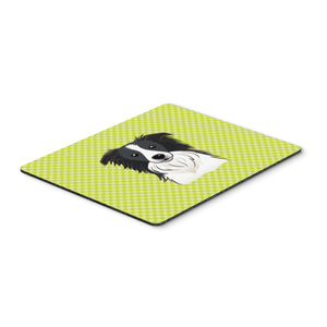 Caroline'S Treasures Checkerboard Lime Green Border Collie Mouse Pad/Hot Pad/Trivet (Bb1303Mp)
