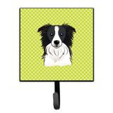 Caroline'S Treasures Bb1303Sh4 Checkerboard Lime Green Border Collie Leash Or Key Holder, Small, Multicolor