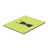 Caroline'S Treasures Checkerboard Lime Green Doberman Mouse Pad/Hot Pad/Trivet (Bb1307Mp)