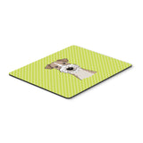 Caroline'S Treasures Checkerboard Lime Green Wire Haired Fox Terrier Mouse Pad/Hot Pad/Trivet (Bb1309Mp)