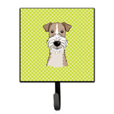 Caroline'S Treasures Bb1309Sh4 Checkerboard Lime Green Wire Haired Fox Terrier Leash Or Key Holder, Small, Multicolor