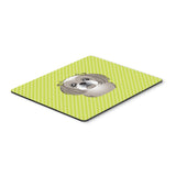 Caroline'S Treasures Checkerboard Lime Green Gray Silver Shih Tzu Mouse Pad/Hot Pad/Trivet (Bb1312Mp)