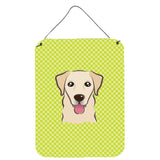 Caroline'S Treasures Bb1314Ds1216 Checkerboard Lime Green Golden Retriever Wall Or Door Hanging Prints, 16 X 12
